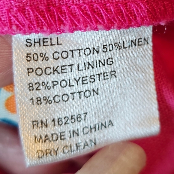 Eudon Choi Bright Pink Linen Blend Pleated Bermuda Shorts w Deep Pockets Size 12 - Picture 14 of 16